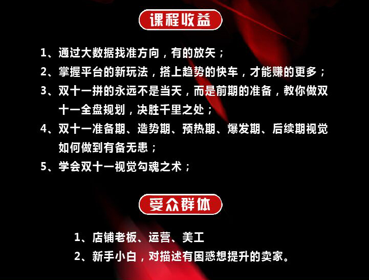 双十一视觉备战策略——老高电商课堂