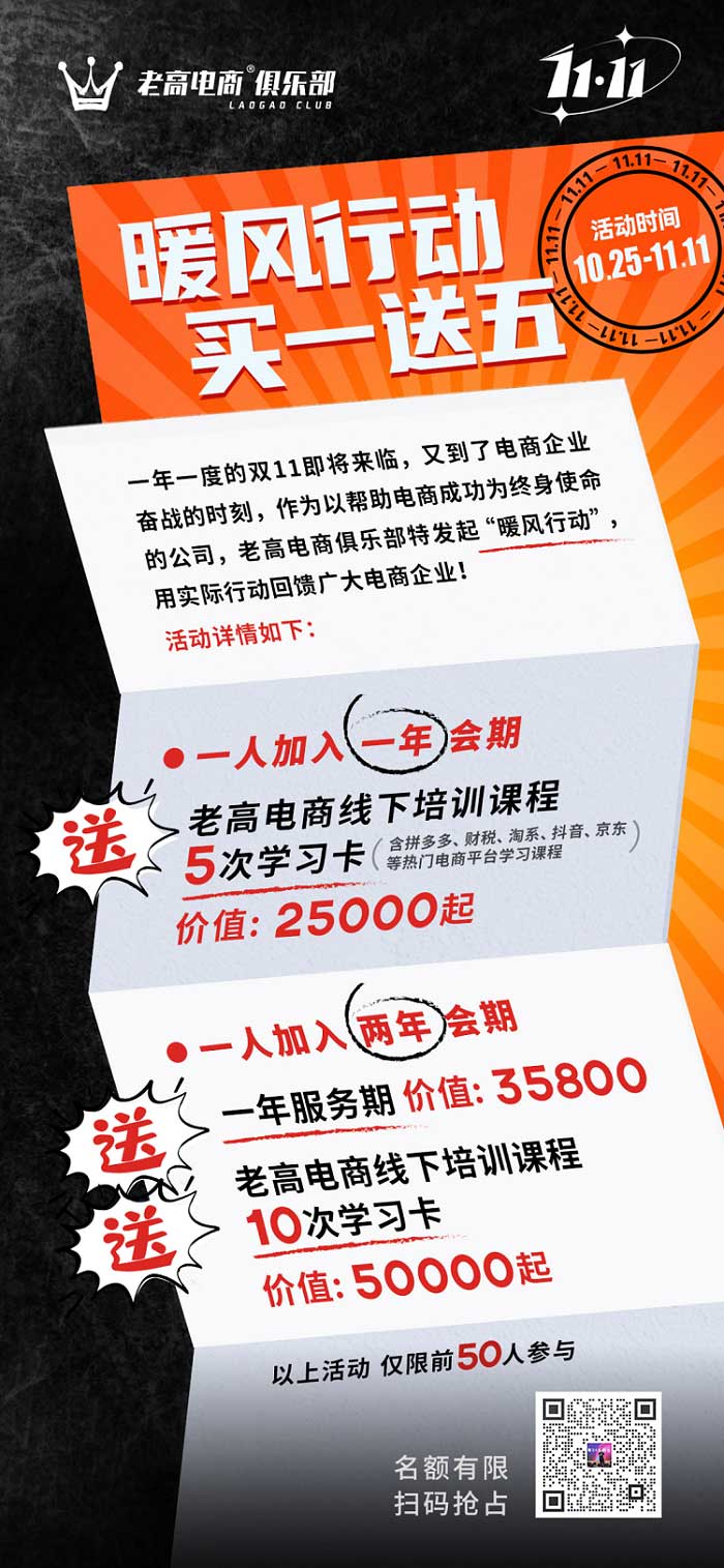 老高电商俱乐部双11活动