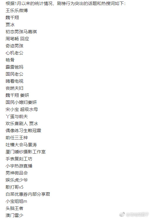 微博热搜条例